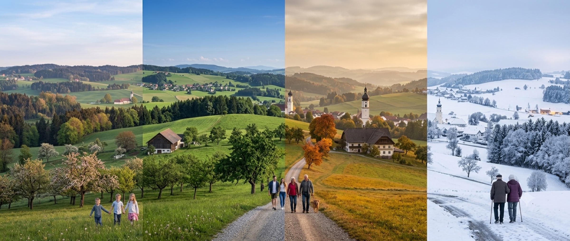 Die Dallinger Lebenslandschaft im Lauf der vier Jahreszeiten